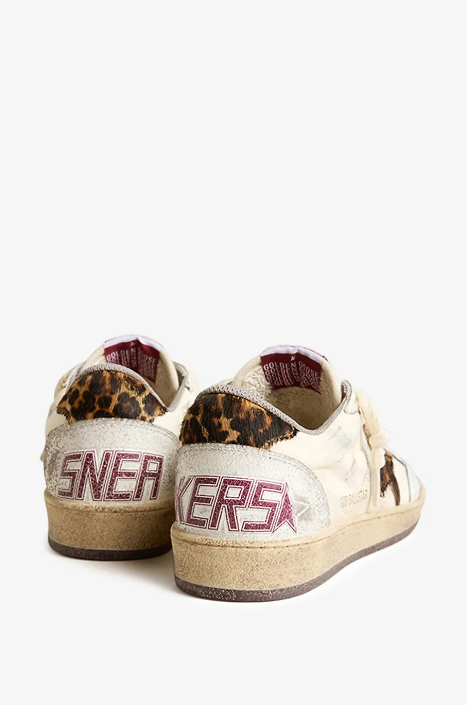 Niedrige Nappaledersneakers mit Leoparden-Stern Ballstar