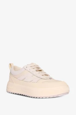 Niedrige Nylon- und Ledersneakers Moncler Altive