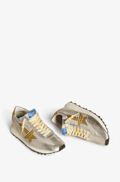 Niedrige Ripstop-Sneakers mit Metallic-Leder Marathon