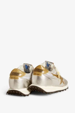 Niedrige Ripstop-Sneakers mit Metallic-Leder Marathon