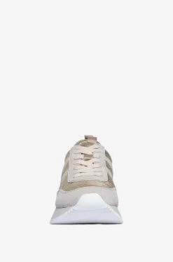Niedrige rissige goldene Sneakers Pacey