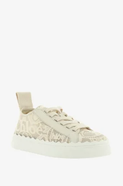 Niedrige Schnürsneakers aus Spitze Lauren
