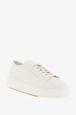 Niedrige Schnürsneakers aus Leder