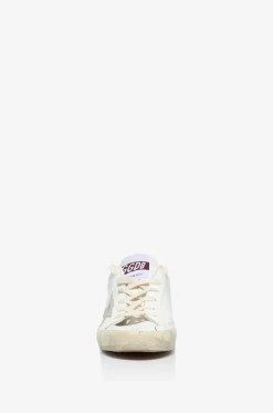 Niedrige Schnürsneakers aus Glattleder mit Metallic-Stern Super-Star Classic