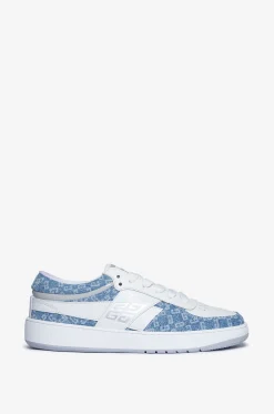 Niedrige Sneakers aus Denim und Leder 4G