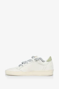 Niedrige Sneakers aus genarbtem Leder mit rosa Stern Ball Star