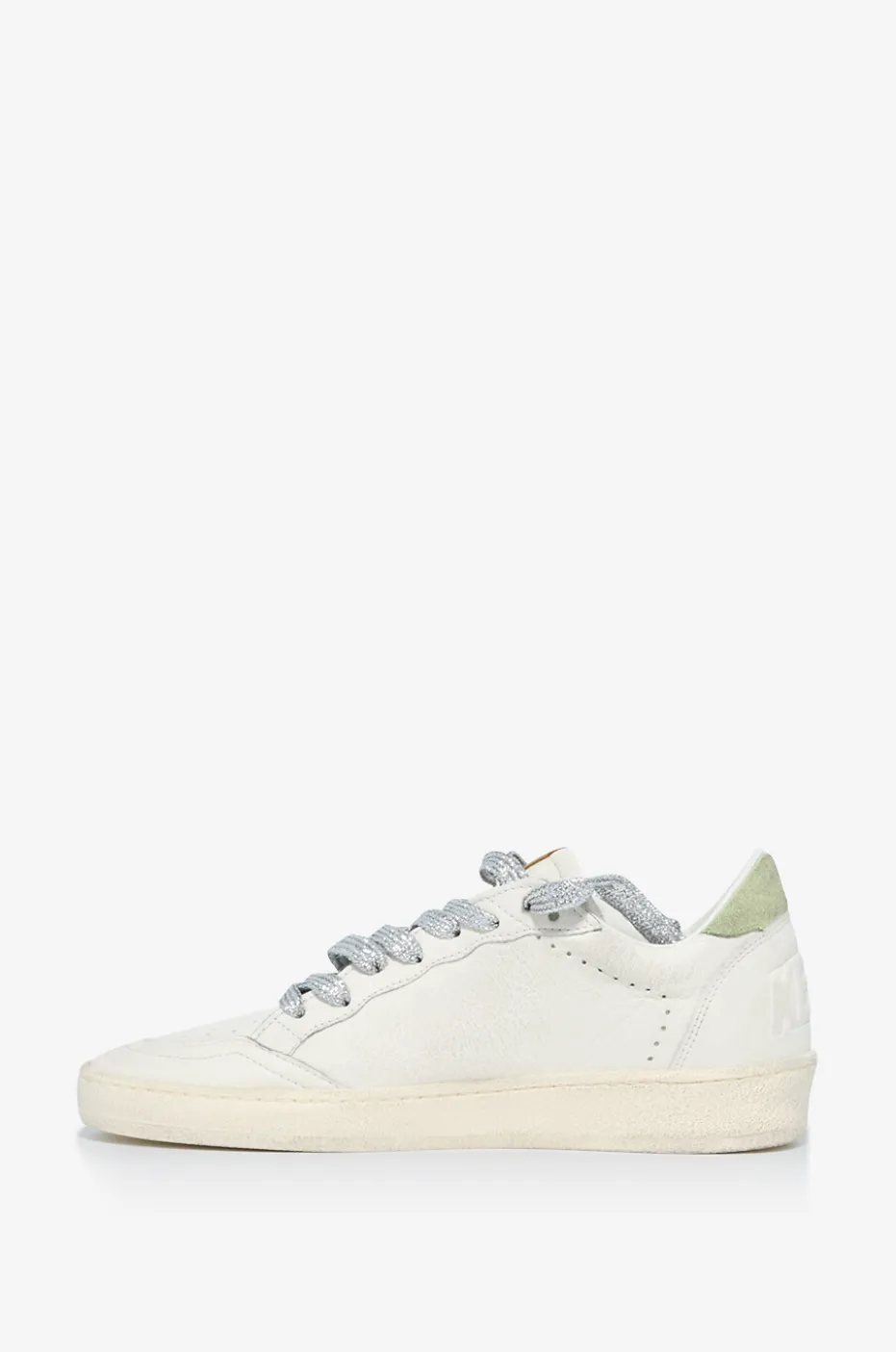 Niedrige Sneakers aus genarbtem Leder mit rosa Stern Ball Star