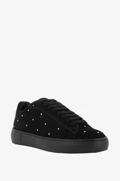 Niedrige Sneakers aus Wildleder und Kristallen Dalila