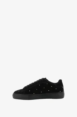 Niedrige Sneakers aus Wildleder und Kristallen Dalila