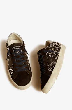 Niedrige Sneakers aus Wildleder mit Kristallen Super-Star