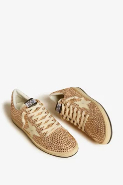 Niedrige Sneakers mit Kristallen Ball Star