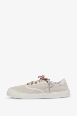 Niedrige Sneakers mit Schnürung aus Leder und Wildleder Vera