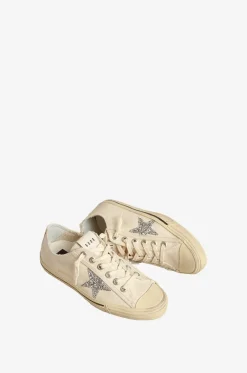Niedrige Stoffsneakers mit Glitter V-Star