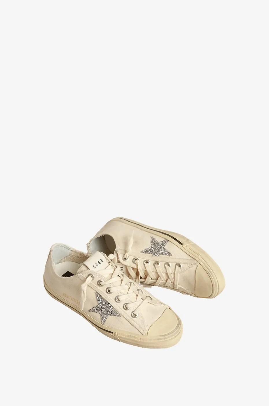 Niedrige Stoffsneakers mit Glitter V-Star