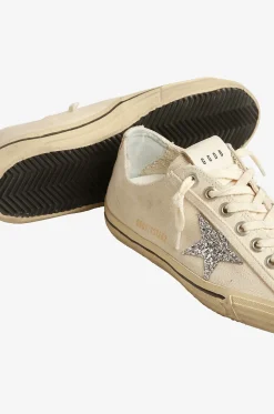 Niedrige Stoffsneakers mit Glitter V-Star