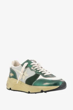 Niedrige Used-Look-Sneakers mit Metallic-Details Running Sole