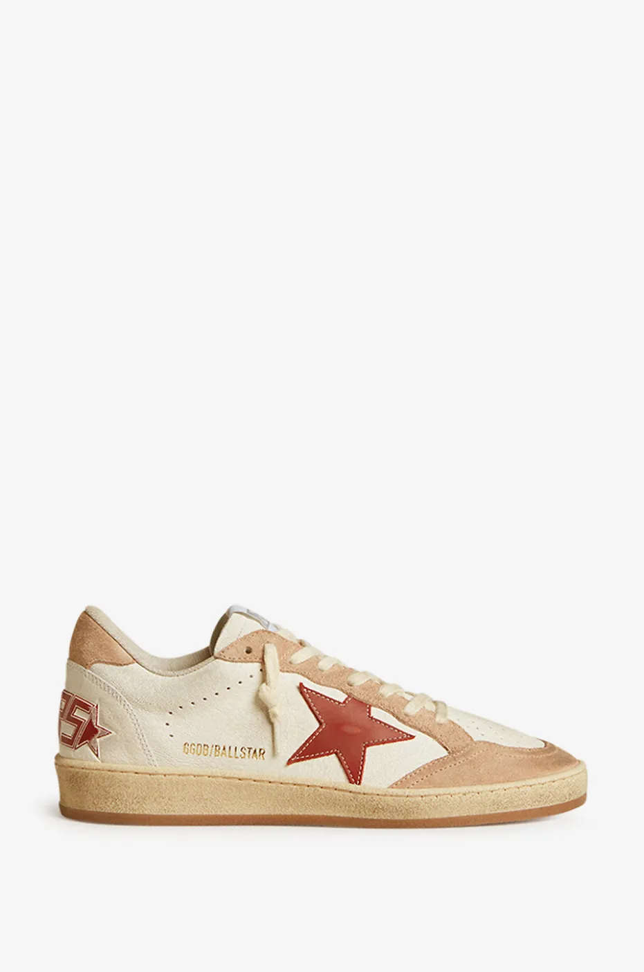 Niedrige Used-Look-Sneakers aus Nappa- und Wildleder Ball Star