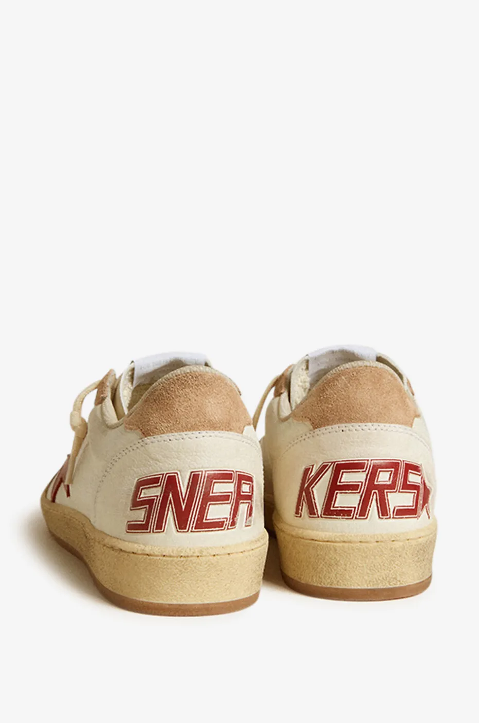 Niedrige Used-Look-Sneakers aus Nappa- und Wildleder Ball Star