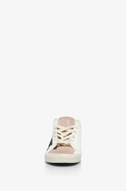 Niedrige Wild- und Glattledersneakers mit Glitterstern Super-Star
