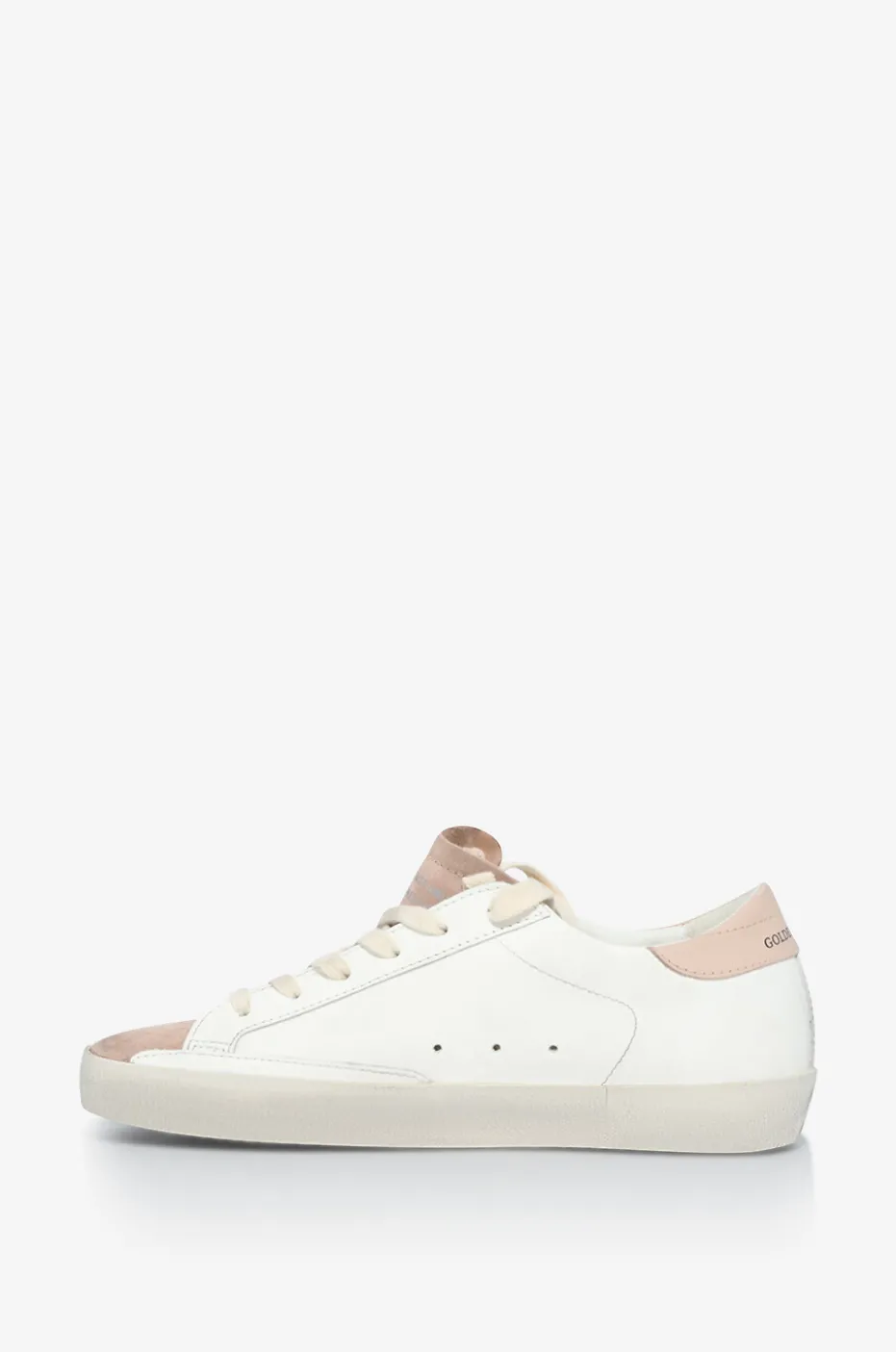 Niedrige Wild- und Glattledersneakers mit Glitterstern Super-Star