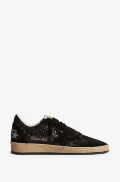 Niedrige Wildledersneakers mit Glitter Ball Star