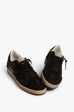 Niedrige Wildledersneakers mit Glitter Ball Star