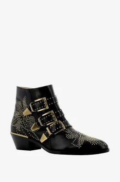 Nietenbesetzte Stiefeletten aus Kalbsleder Susanna 45