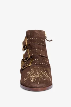 Nietenbesetzte Wildlederstiefeletten Susanna 40