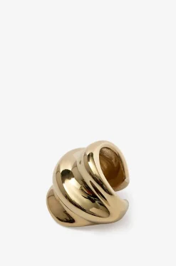 Ohrklammer aus goldenem Silber Wave Cuff