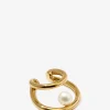 Ohrklammer aus goldenem Silber und Perle Double Pearl Cuff