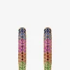 Ovale Gelbgoldcreolen Rainbow Sapphire