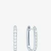 Ovale Minicreolen aus Weissgold und Diamanten Allday Huggies