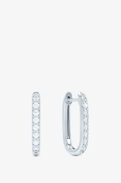Ovale Minicreolen aus Weissgold und Diamanten Allday Huggies