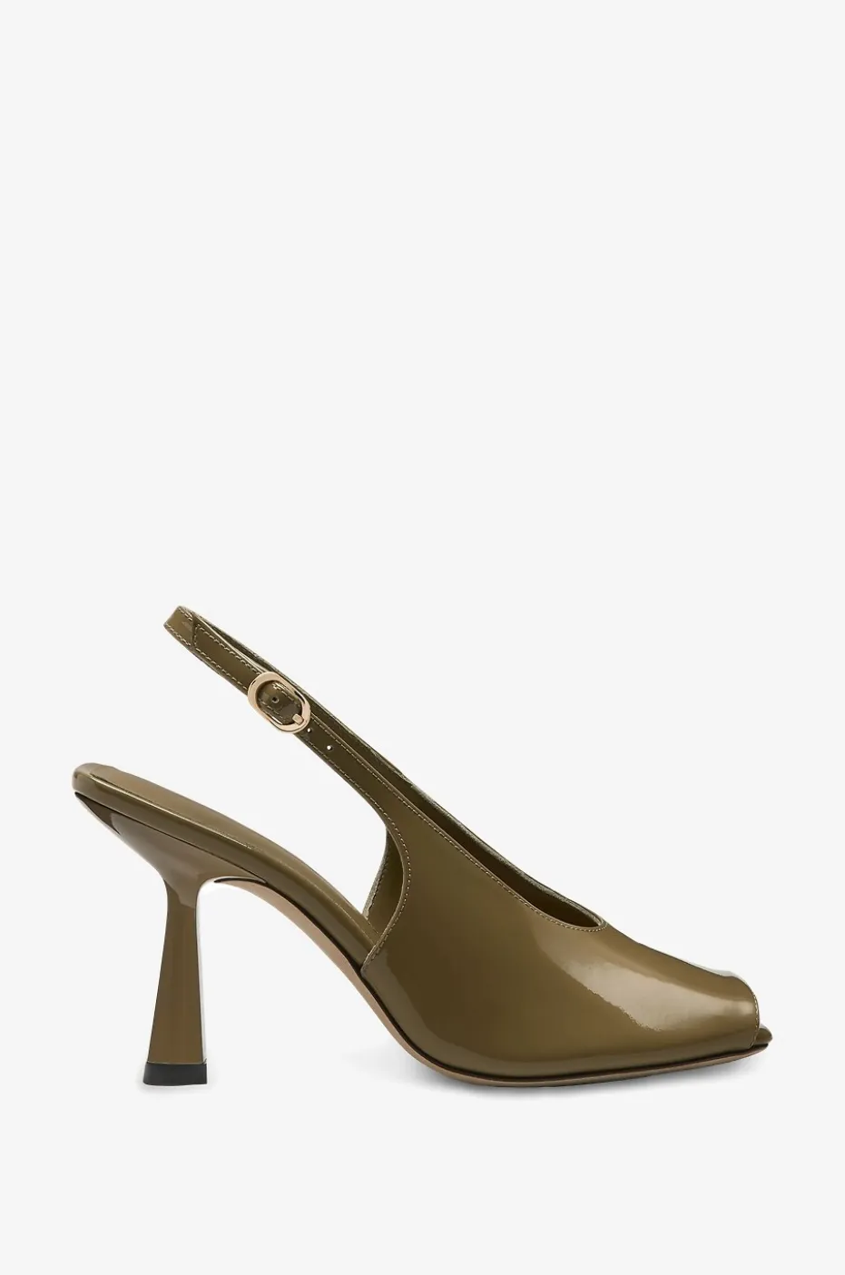 Peep-Toe-Slingback-Pumps aus Lackleder Val 85
