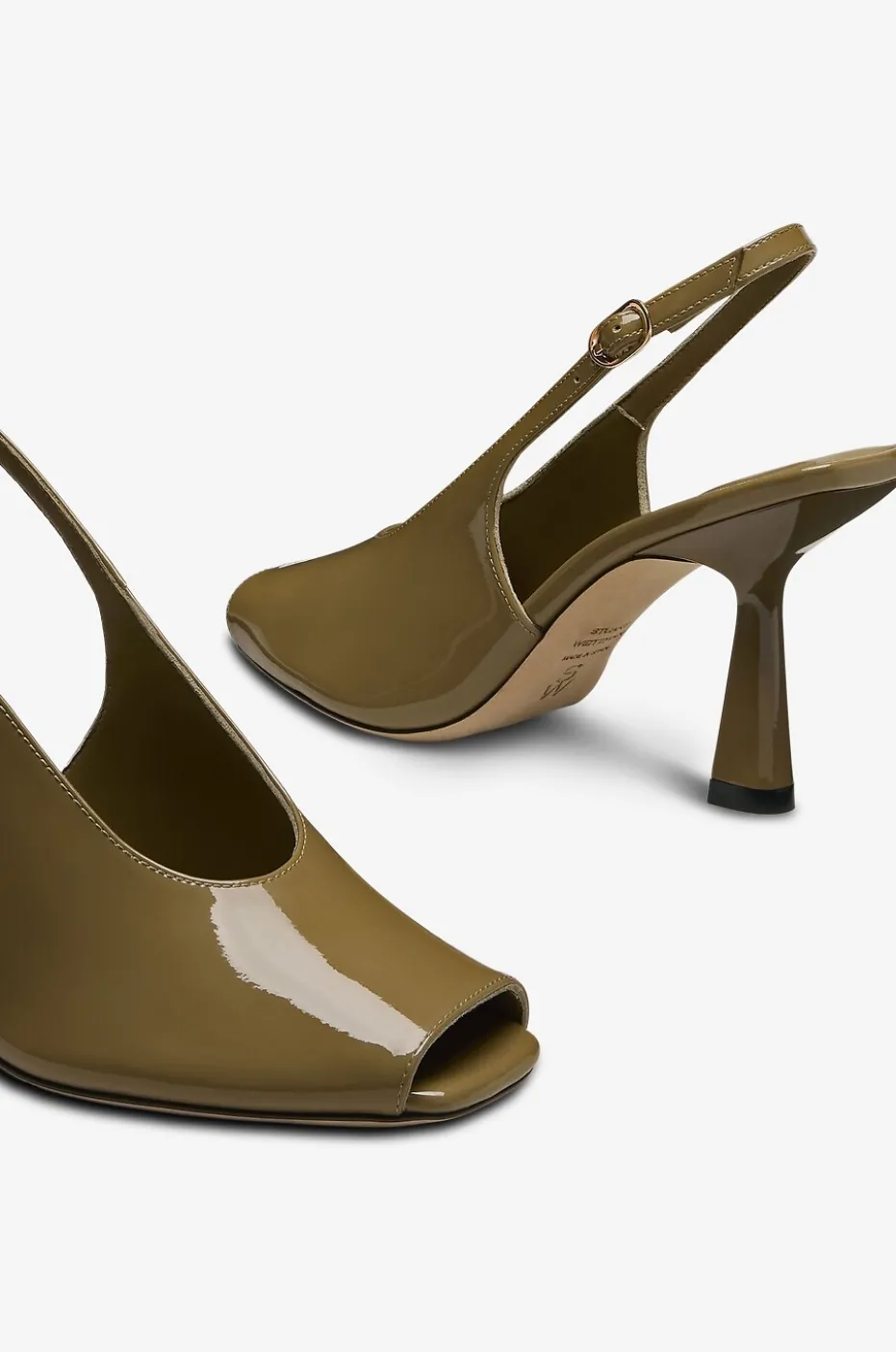 Peep-Toe-Slingback-Pumps aus Lackleder Val 85