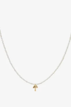 Perlenkette mit Gold-Pilz mit Saphiren Baby Potato