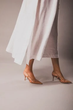 Pumps mit Fersenriemchen aus Leder Savona 75