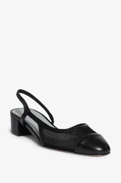 Pumps mit Fersenriemchen aus Leder New Ninfa