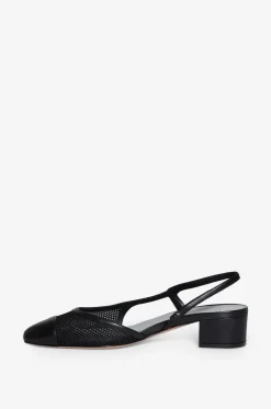 Pumps mit Fersenriemchen aus Leder New Ninfa