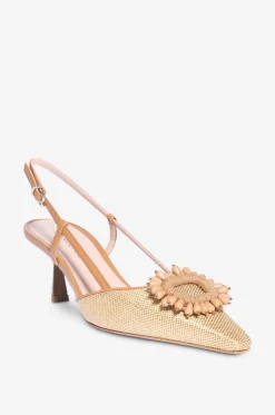 Pumps mit Fersenriemchen aus irisierendem Segeltuch Ami