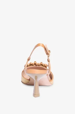 Pumps mit Fersenriemchen aus irisierendem Segeltuch Ami