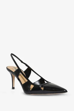 Pumps mit Fersenriemen aus glänzendem Leder Savona