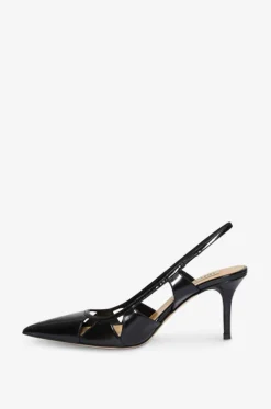 Pumps mit Fersenriemen aus glänzendem Leder Savona