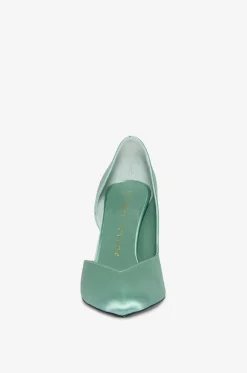 Pumps mit hohen Absätzen aus Satin D'Orsay
