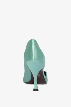 Pumps mit hohen Absätzen aus Satin D'Orsay