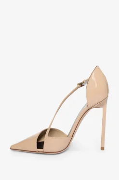 Pumps mit Pfennig-Absatz aus Lackleder Asymmetric 105