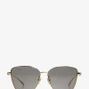 Quadratische Metall-Sonnenbrille mit Logobügeln