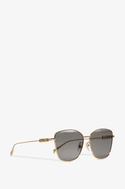Quadratische Metall-Sonnenbrille mit Logobügeln