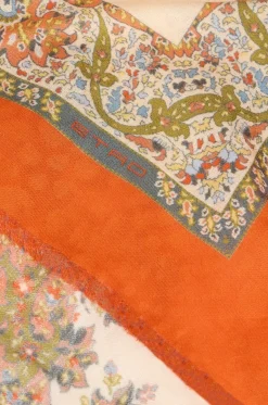 Quadratisches Halstuch aus Baumwollmischgewebe mit floralem Paisley-Print