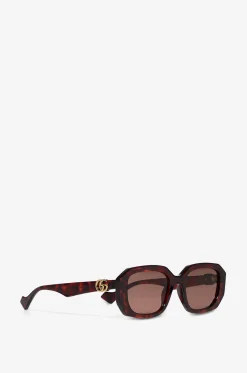 Rechteckige Sonnenbrille in Schildpattoptik GG